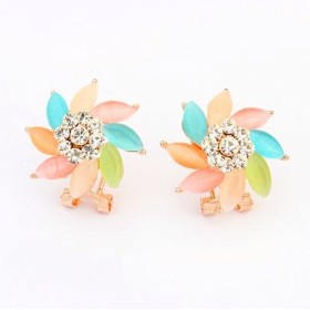 Multicolor Diamond Stud Earrings